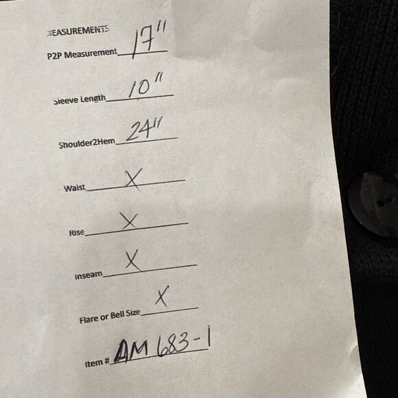 Ann Taylor Loft Blk Lrg Butt-up 100% Cotton Cap Sleeve Sweater Sz L - Picture 11 of 11